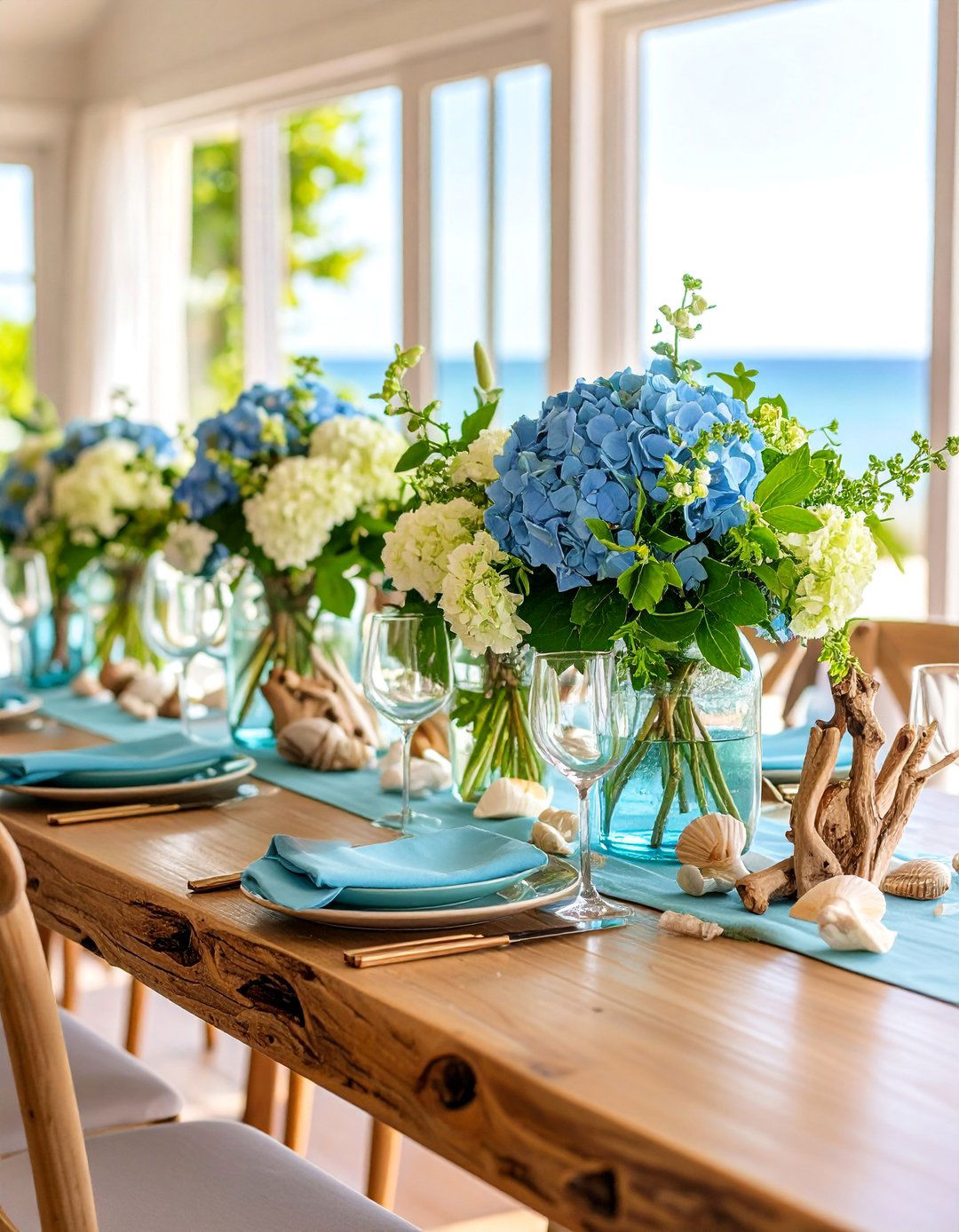 Coastal Driftwood Centerpiece - 25 Flower Centerpiece Ideas