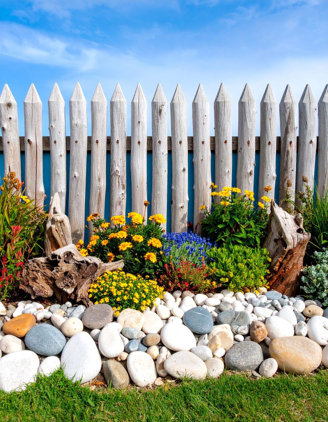 Coastal Driftwood Design with Salt Tolerant Plants - 25 Raised Garden Bed Along Fence Ideas