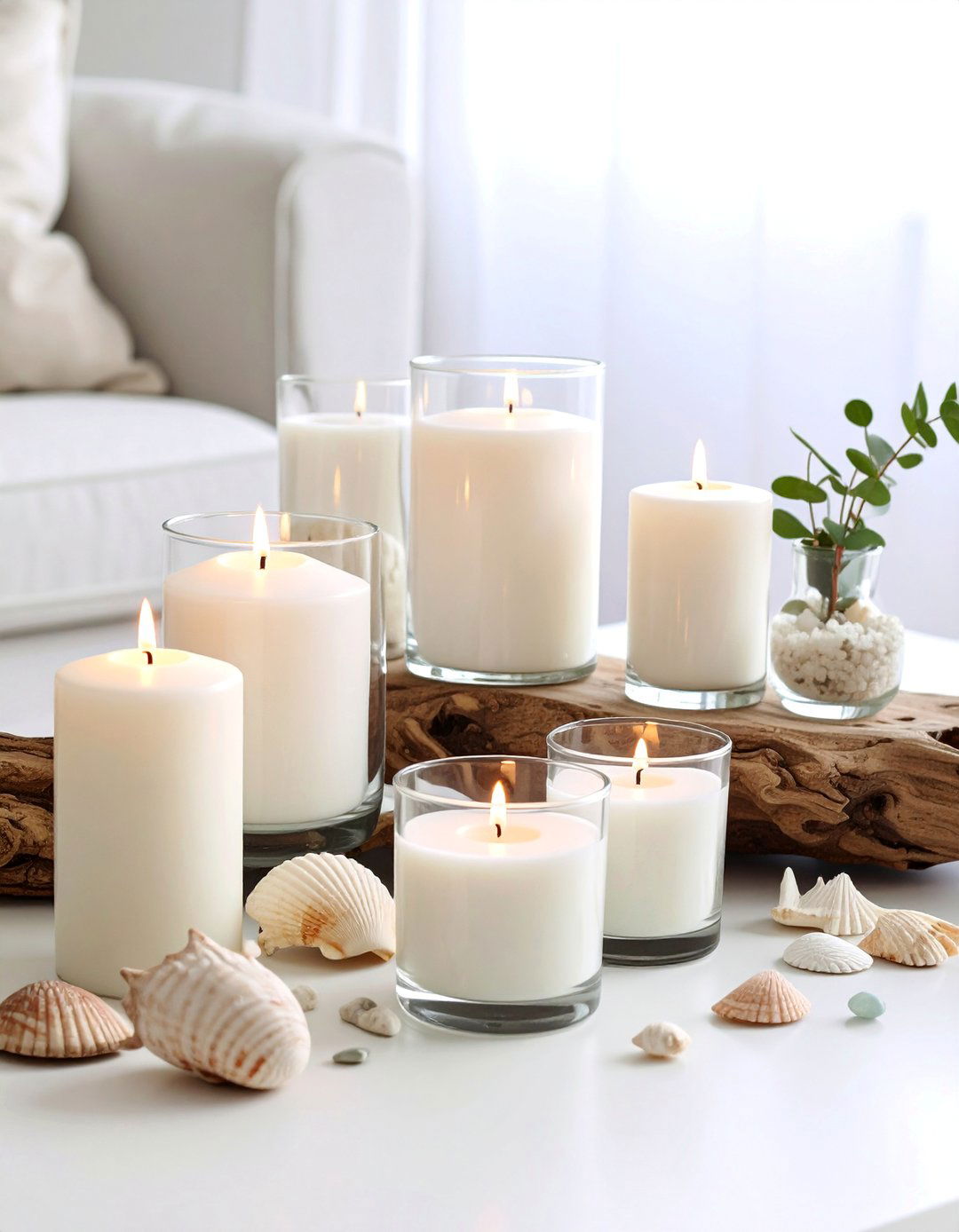 Coastal Driftwood and Shell Collection - 25 Coffee Table Centerpiece Ideas