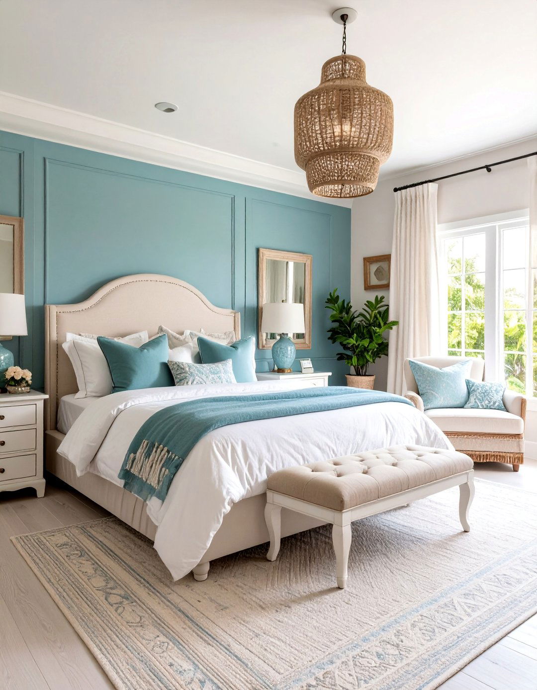 Coastal Grandmother Blue and Beige Bedroom - 25 blue and beige bedroom ideas