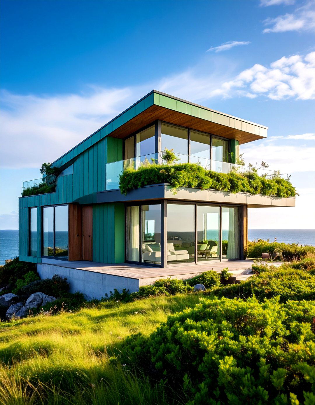 Coastal Green Roof House with Wind Resistance - 25 Houses With Green Roofs