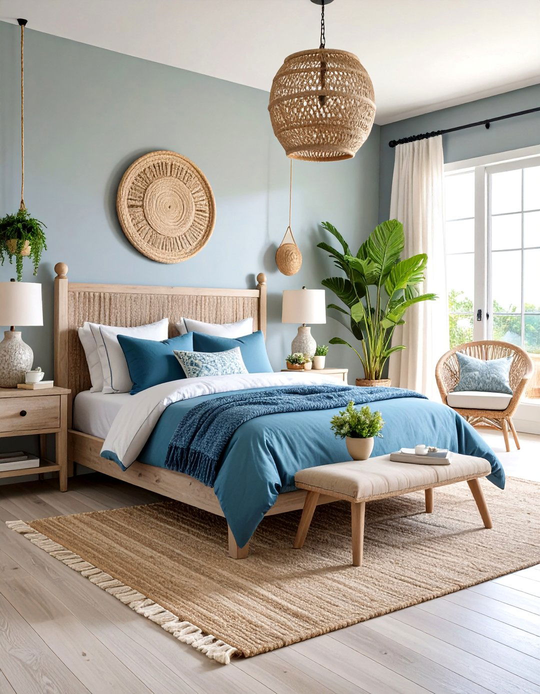 Coastal Grey and White Bedroom with Nautical Touches - 25 Grey and White Bedroom Ideas