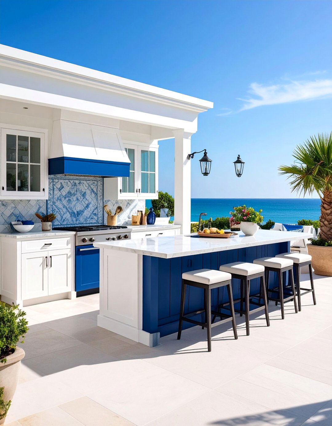 Coastal Hamptons Style with Shiplap Details - 25 Luxury Outdoor Kitchen Ideas