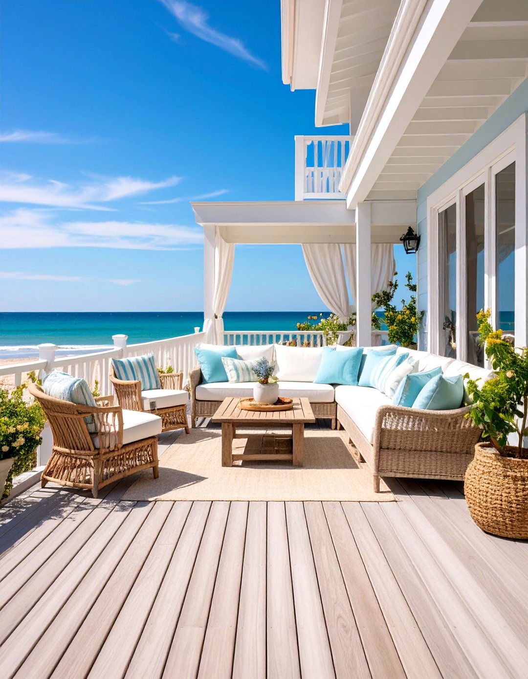 Coastal Inspired Beach House Deck - 25 Patio Deck Ideas