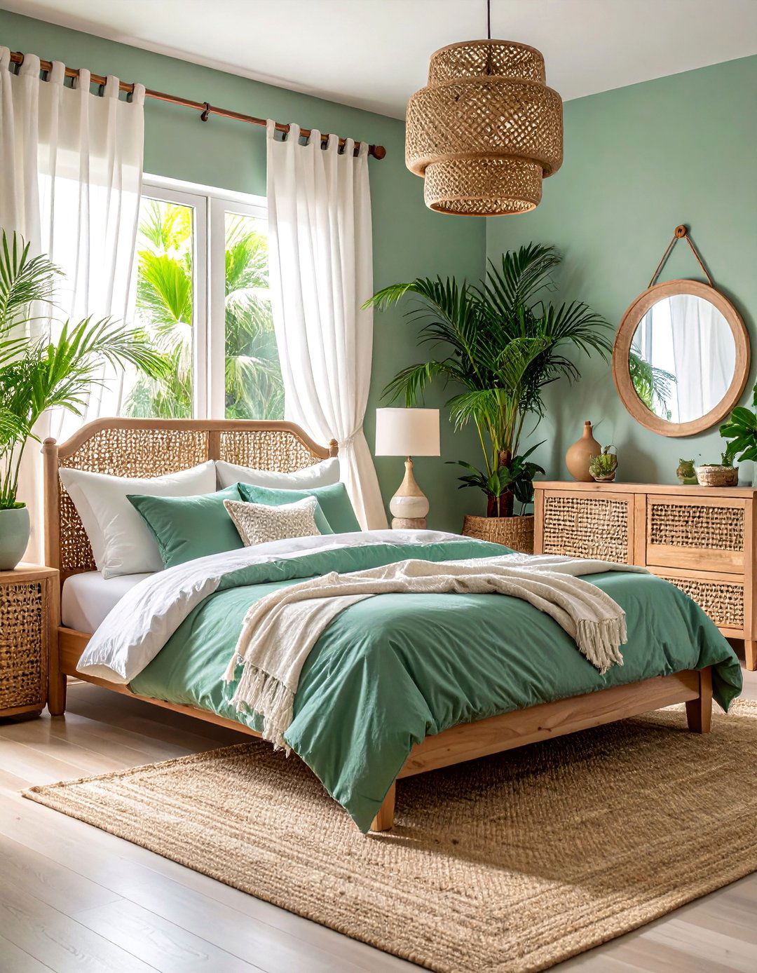 Coastal Inspired Bedroom with Natural Textures - 25 Spring Decor Ideas