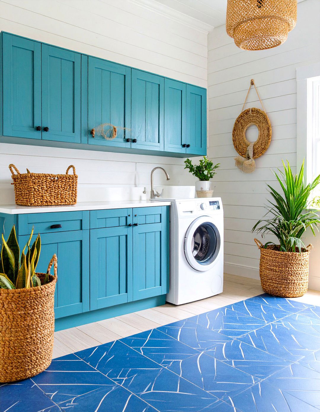 Coastal Inspired Mudroom Laundry Room with Nautical Accents - 25 Mudroom Laundry Room Ideas