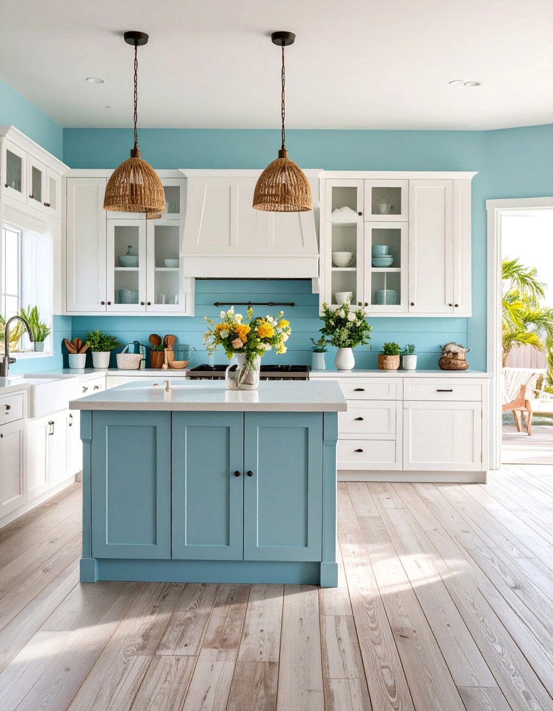 Coastal Kitchen with Weathered Grey Wood Plank Floors - 25 Kitchens With Grey Floors