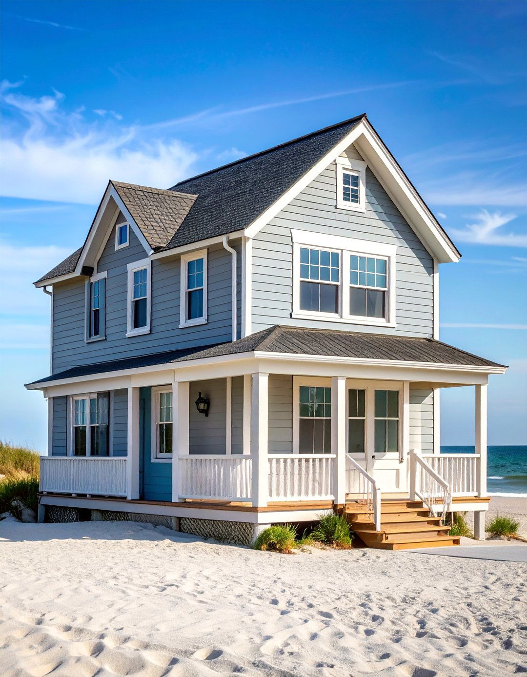Coastal Light Gray Beachhouse Serenity - 25 Board and Batten Siding Colors