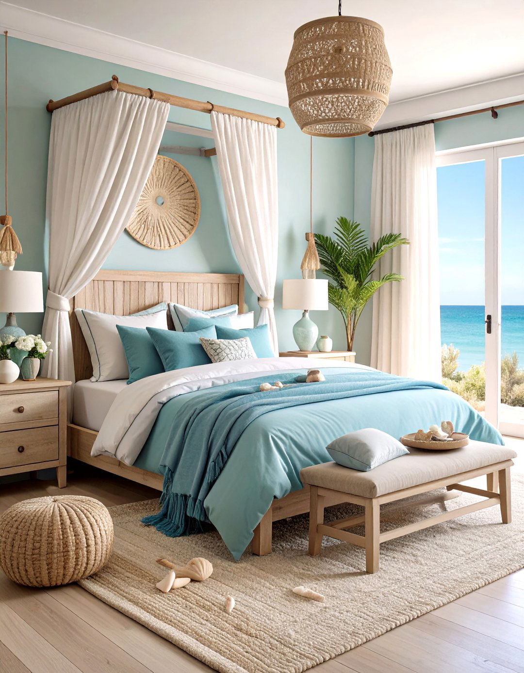 Coastal Magnolia Bedroom with Ocean Inspired Elements - 25 Magnolia Bedroom Ideas