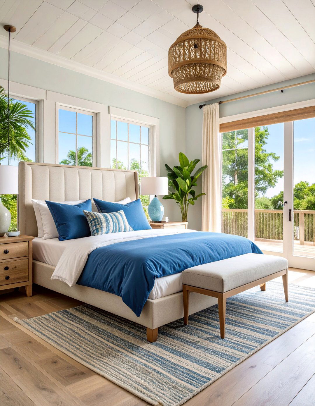 Coastal Master Bedroom with Reading Nook - 25 Coastal Decor Ideas