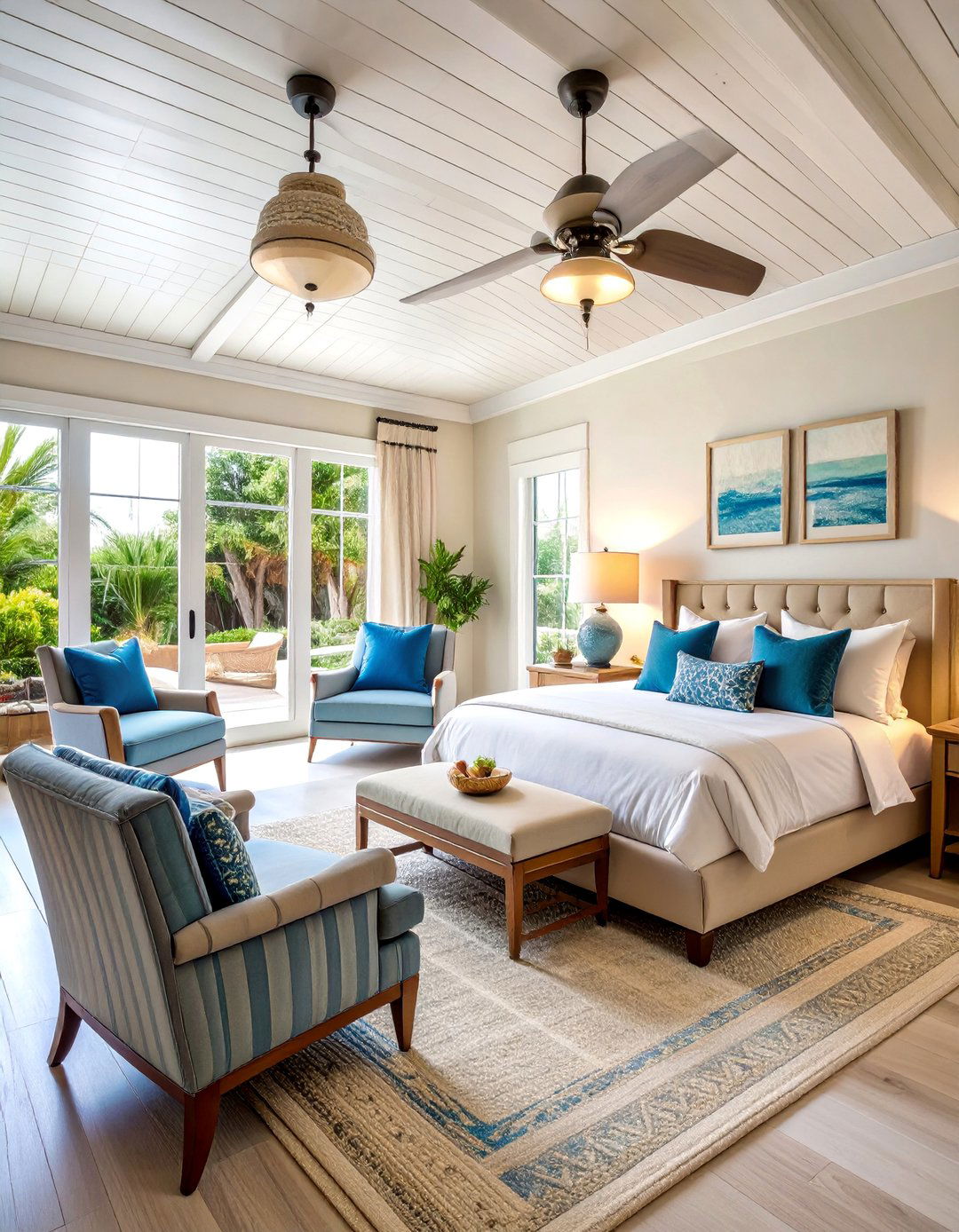 Coastal Master Suite with Sitting Area - 25 Coastal Decor Ideas
