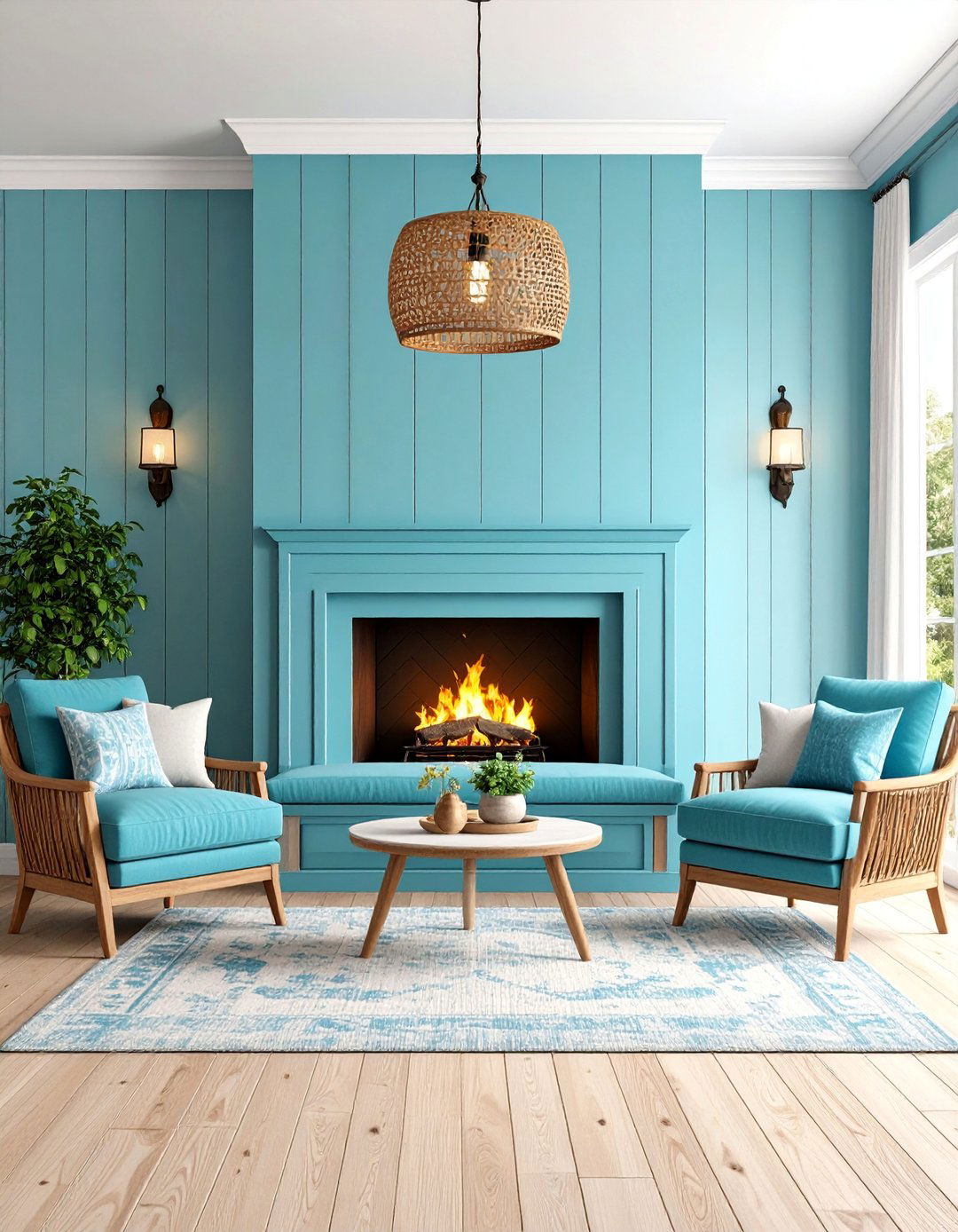 Coastal Mediterranean Blue Tile Fireplace - 25 Spanish Style Fireplace Ideas