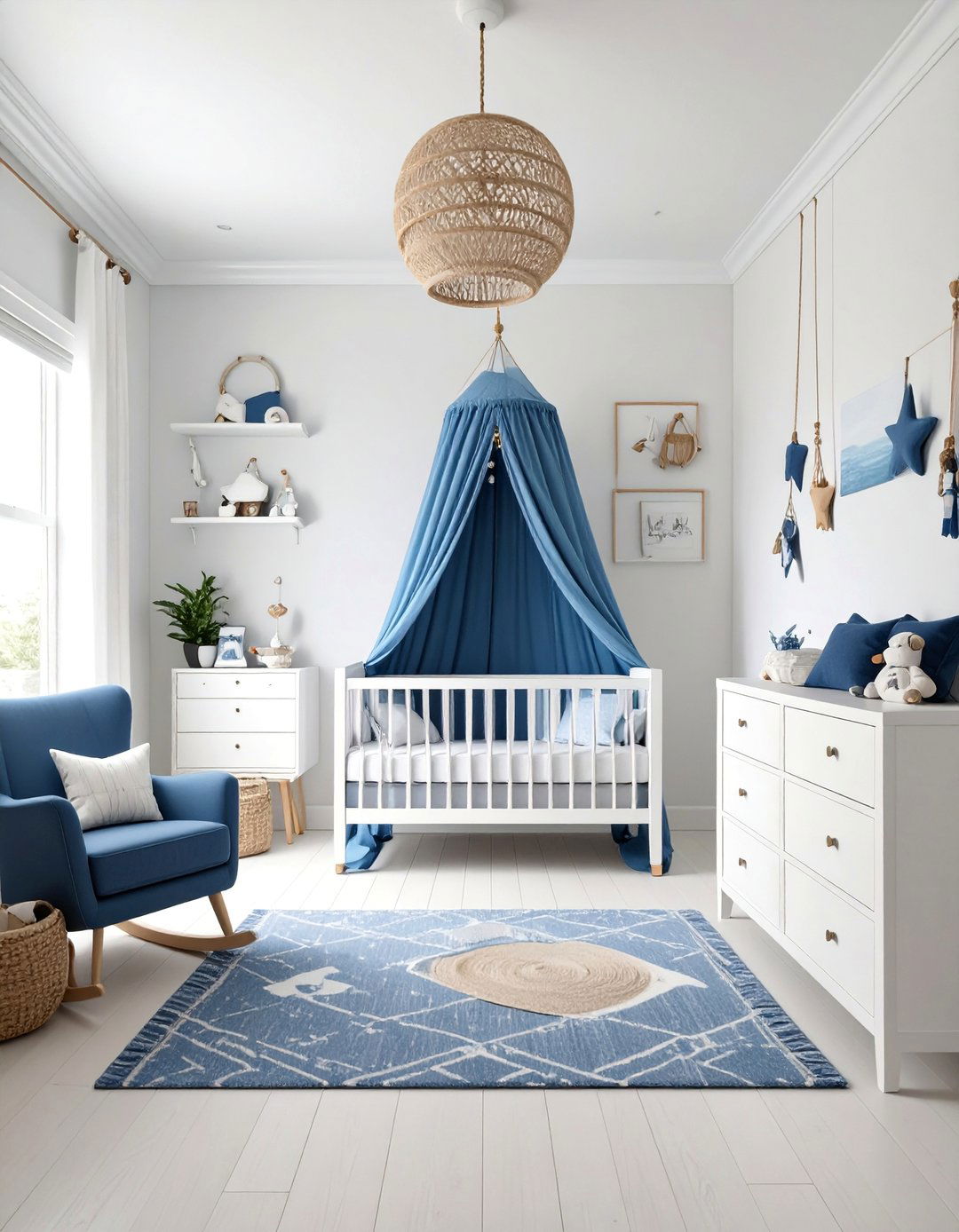Coastal Minimalist Clean Design - 25 Nautical Nursery Ideas