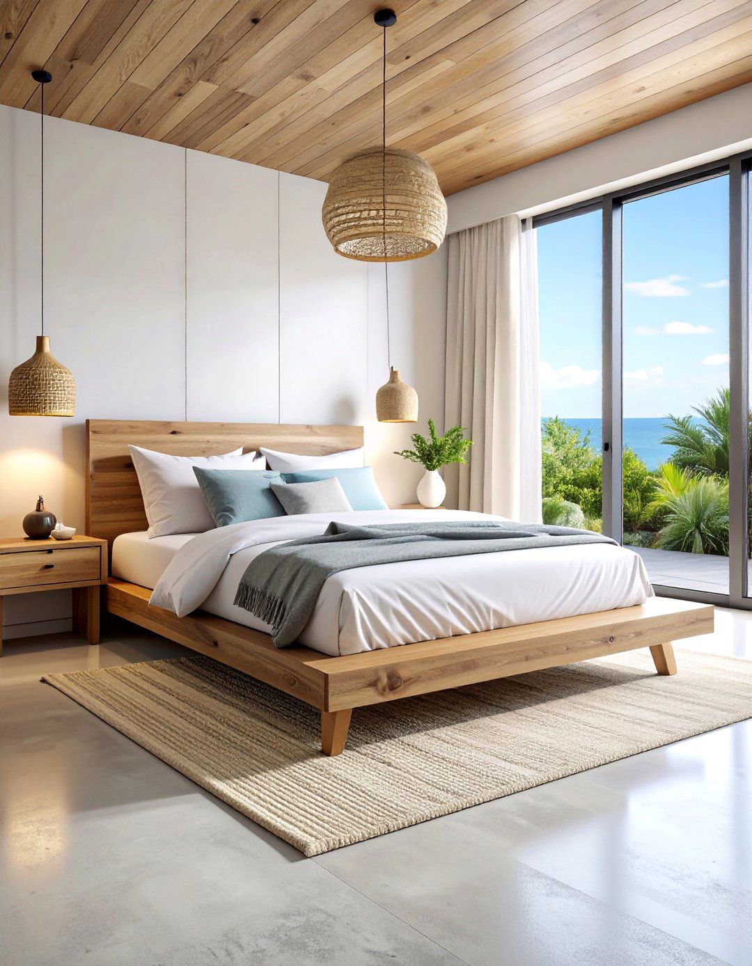 Coastal Minimalist Platform Bedroom - 25 Boho Beach Bedroom Ideas