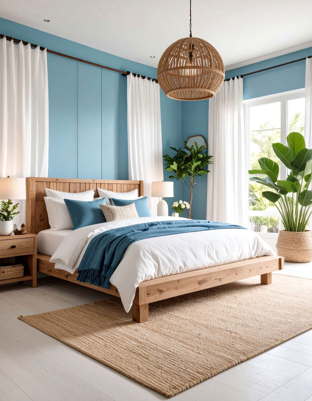 Coastal Modern Sky Blue Retreat - 25 Sky Blue Bedroom Ideas