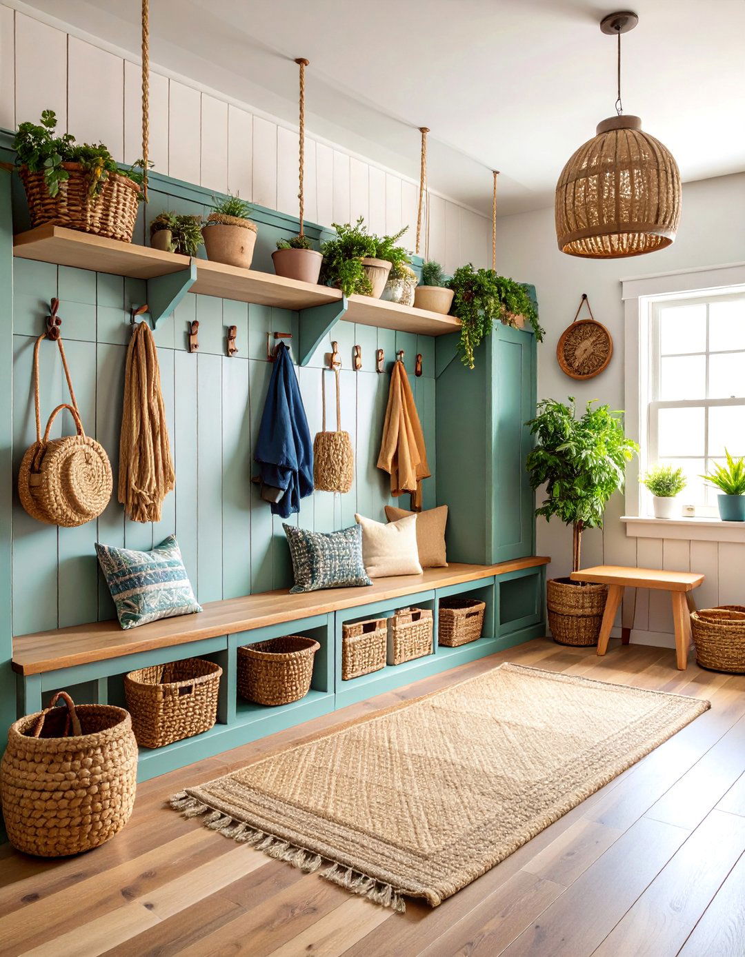 Coastal Mudroom with Storage Solutions - 25 Nautical Decor Ideas