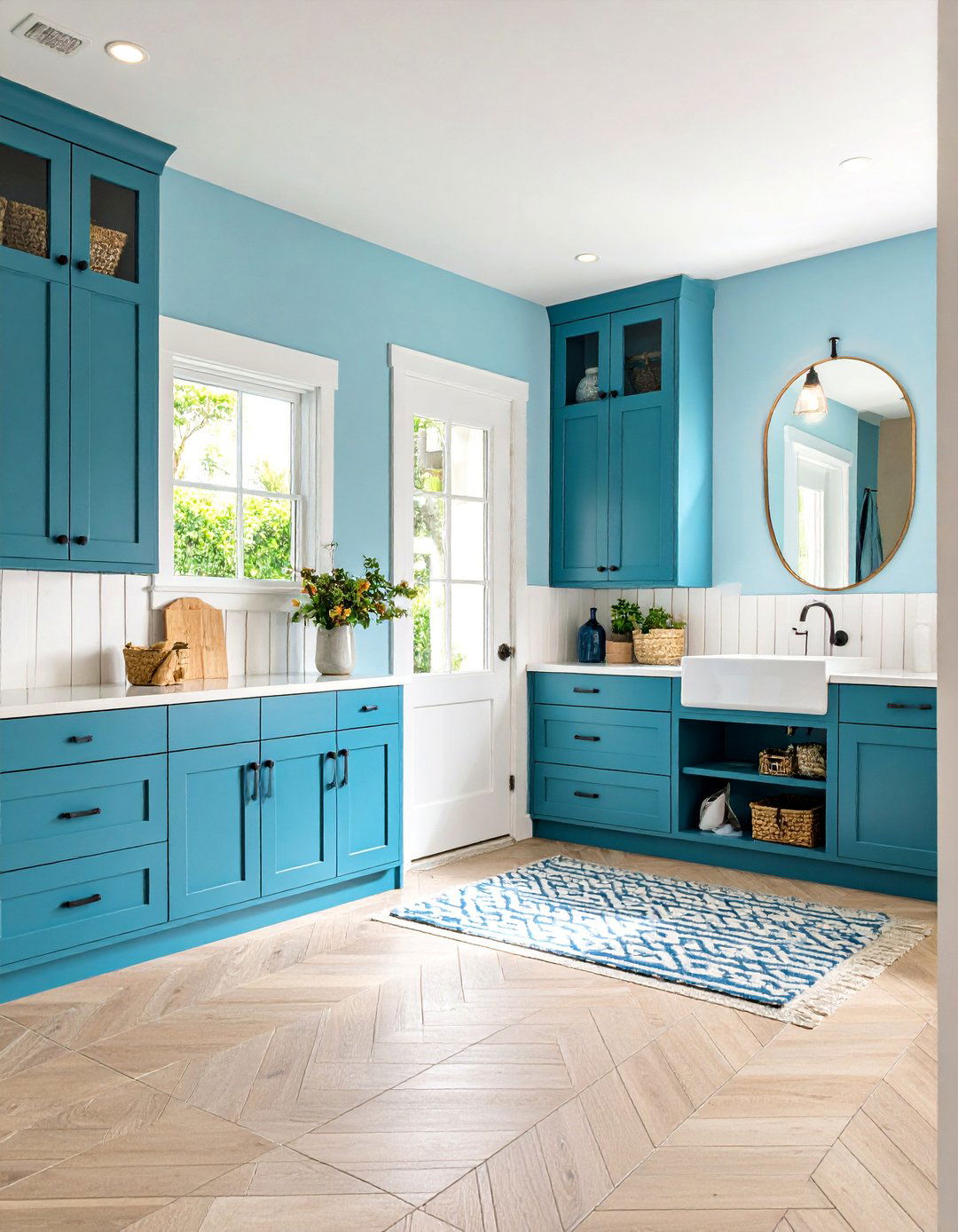 Coastal Mudroom with Tile and Wood Combination - 25 Beach House Decor Ideas