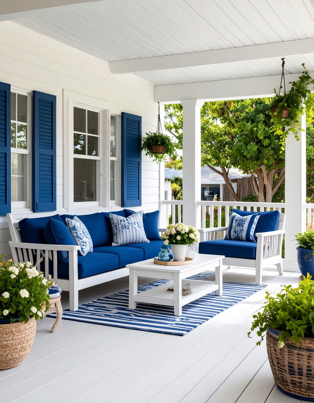 Coastal Nautical Back Porch with Maritime Themes - 25 Back Porch Ideas
