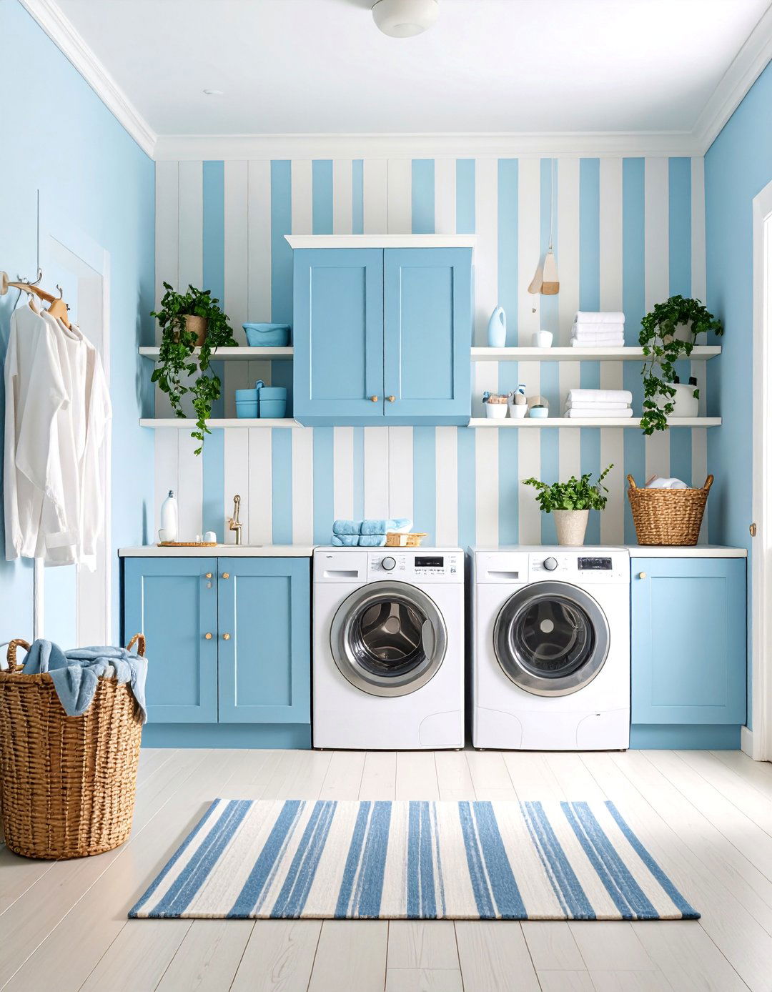 Coastal Nautical Laundry Room Theme - 25 Laundry Room Wallpaper Ideas