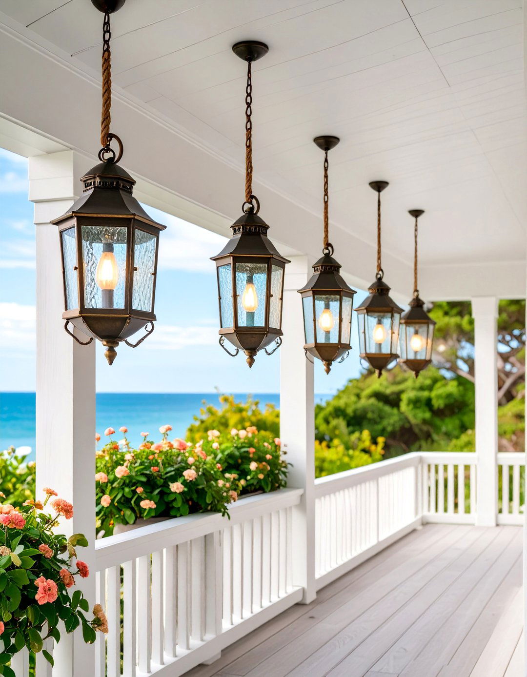 Coastal Nautical Pendant Lanterns - 25 Front Porch Lighting Ideas