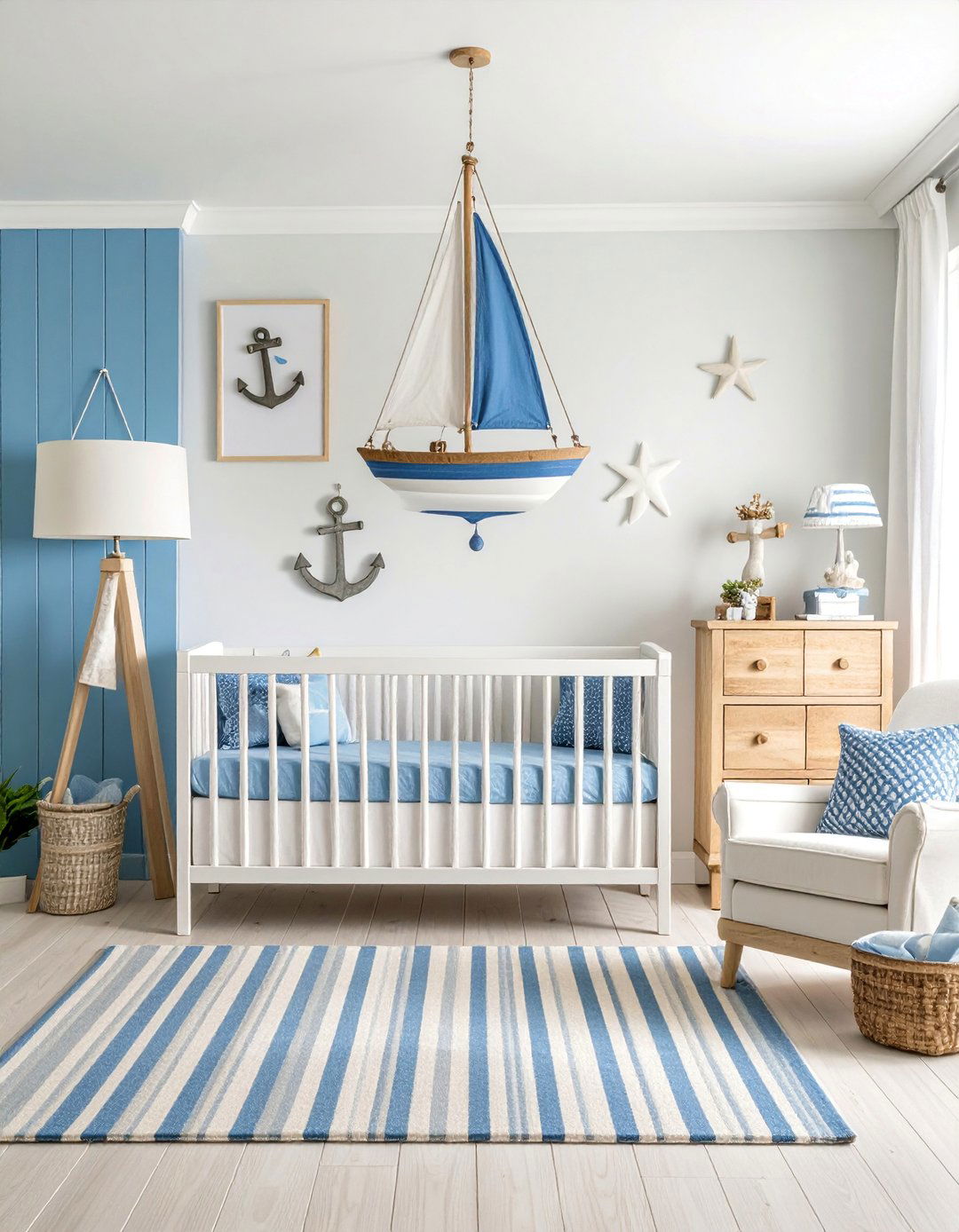 Coastal Nautical Room with Ocean Blues - 25 Baby Room Ideas