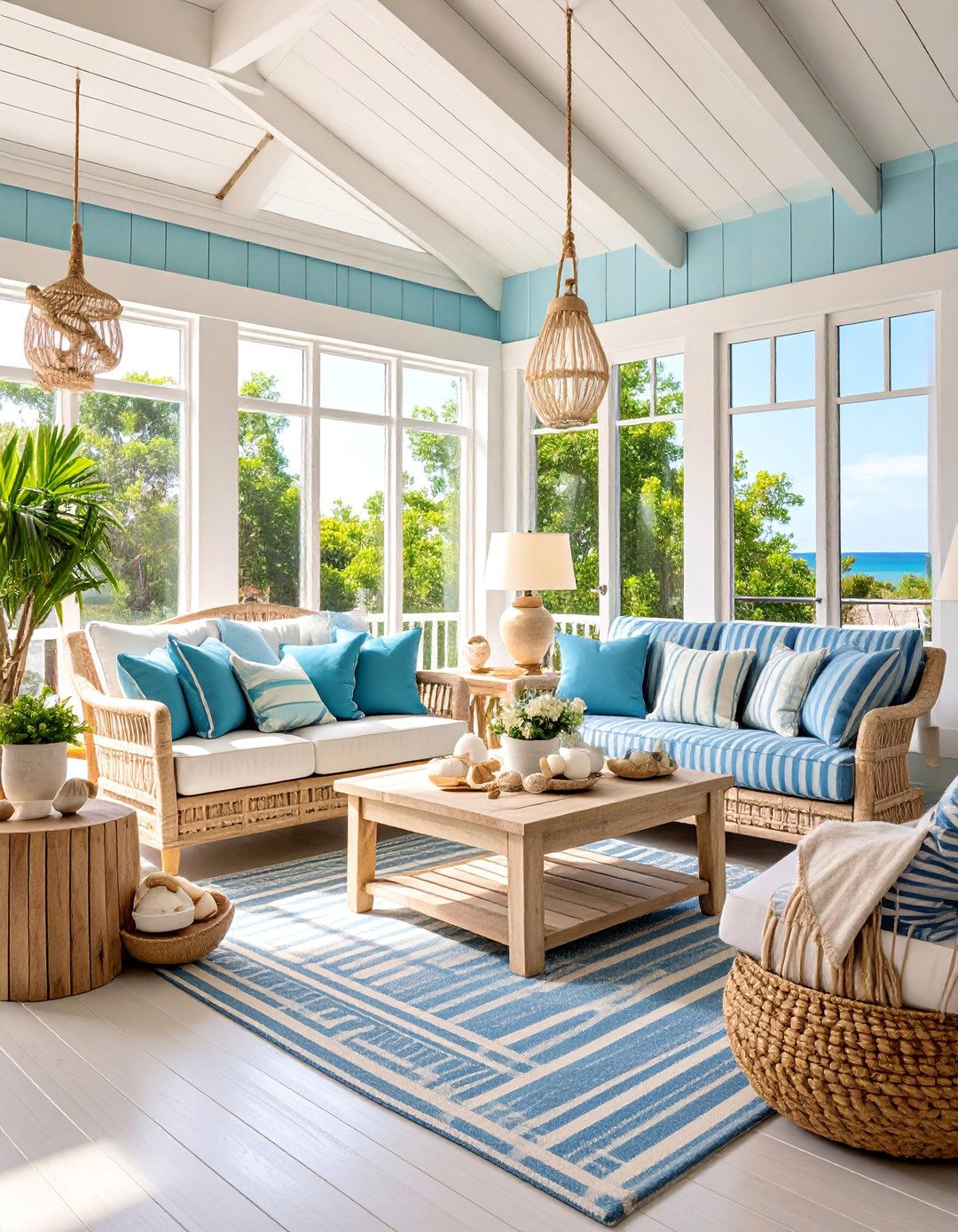 Coastal Nautical Sunroom Theme - 25 Sunroom Ideas