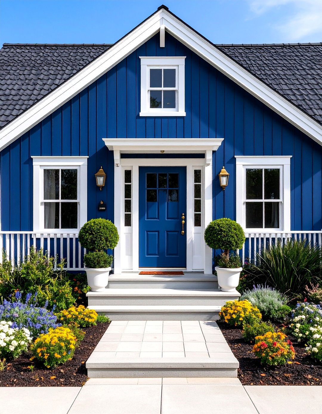 Coastal Navy Blue Charm - 25 Exterior House Colors & Inspiration