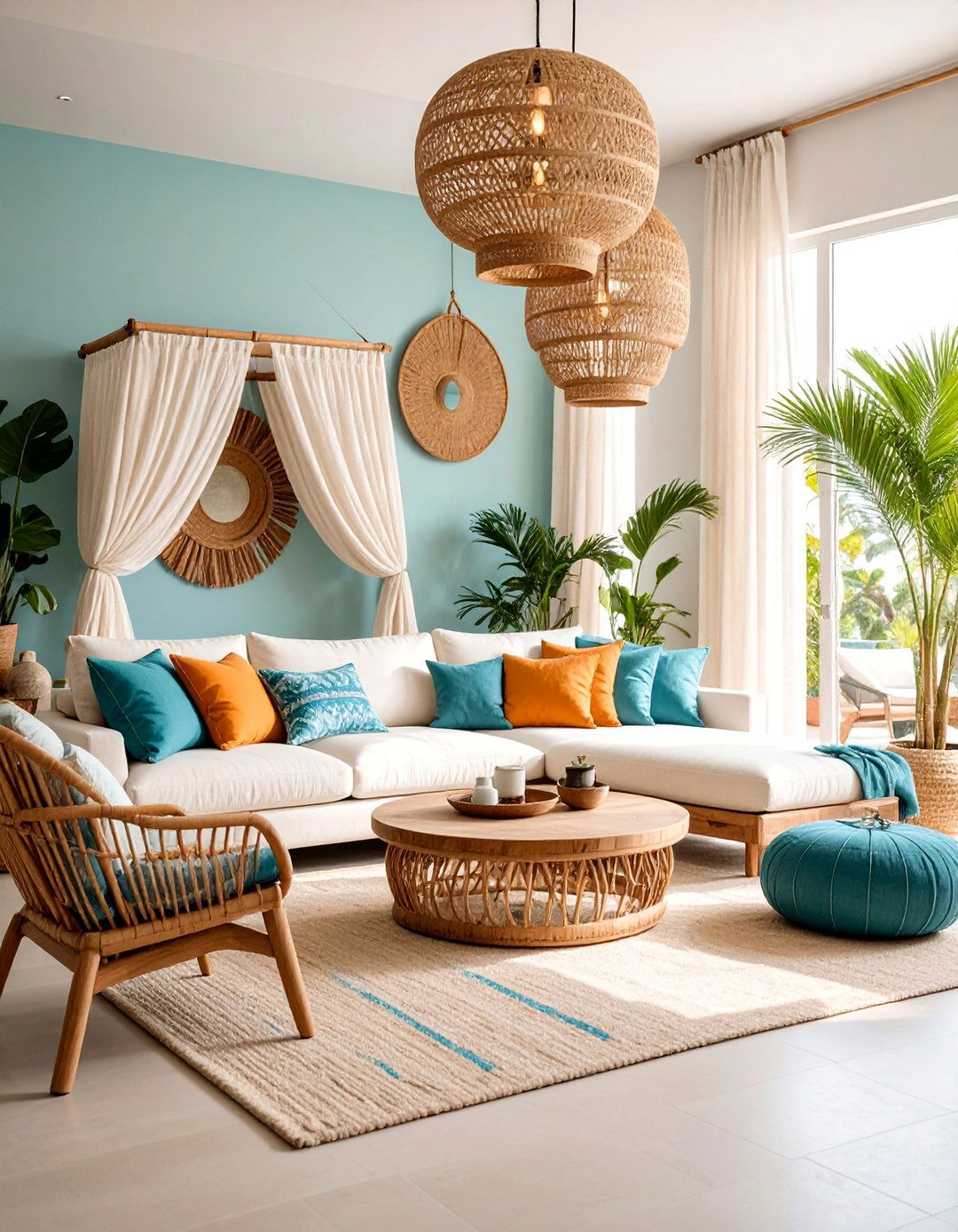 Coastal Neutral Living Room with Natural Textures - 25 Neutral Living Room Ideas