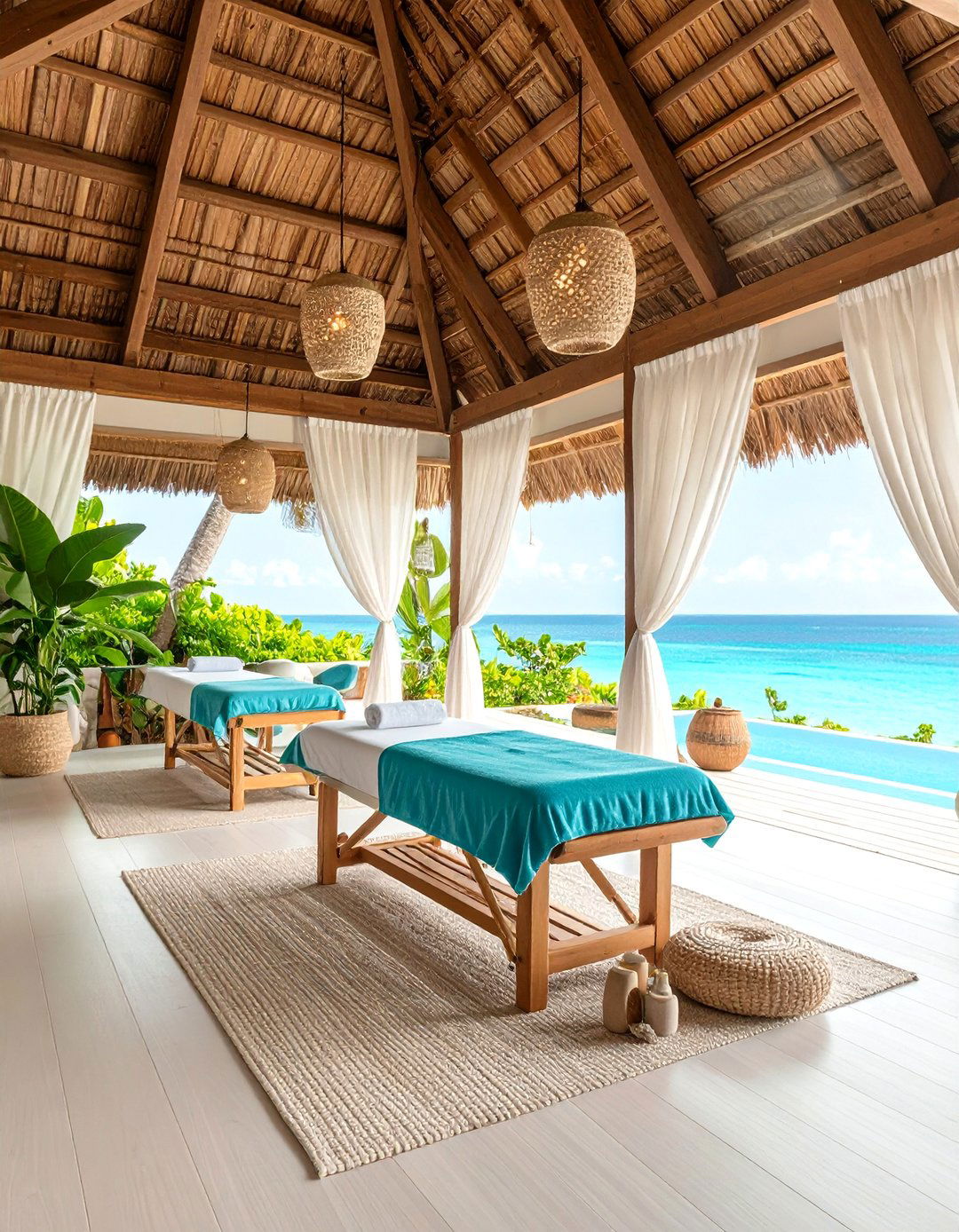 Coastal Ocean Themed Massage Room with Aquatic Serenity - 25 Massage Room Setup Ideas