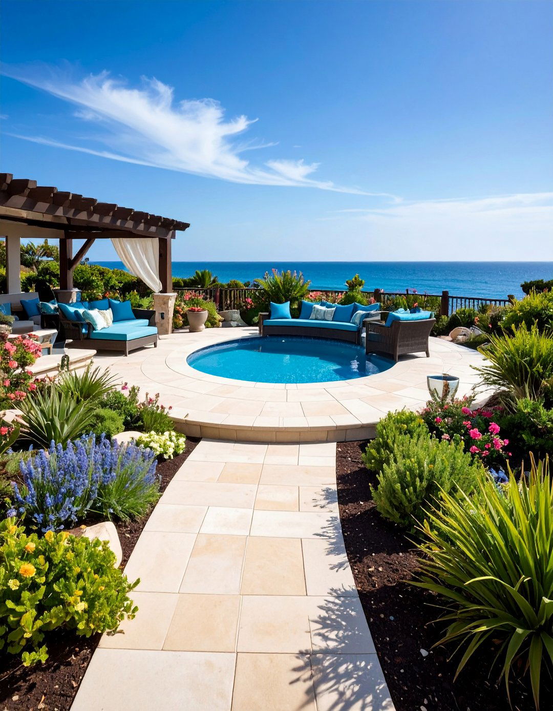 Coastal Paver Patio with Weather Resistant Materials - 25 Paver Patio Ideas