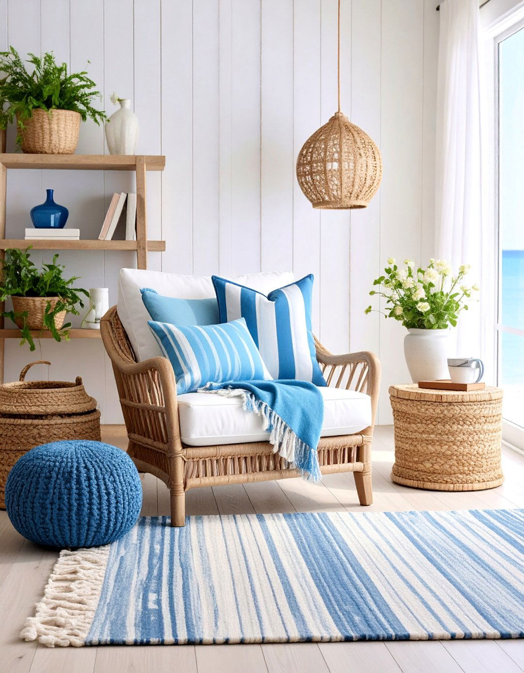 Coastal Reading Nook with Nautical Elements - 25 Reading Room Ideas