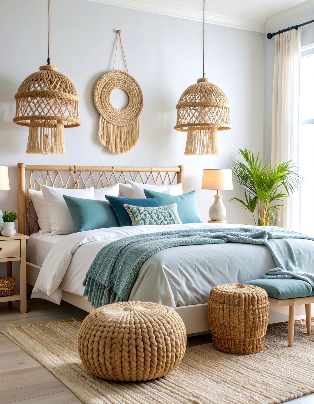 Coastal Rope Wrapped Sconces - 25 Bedroom Wall Sconce Ideas