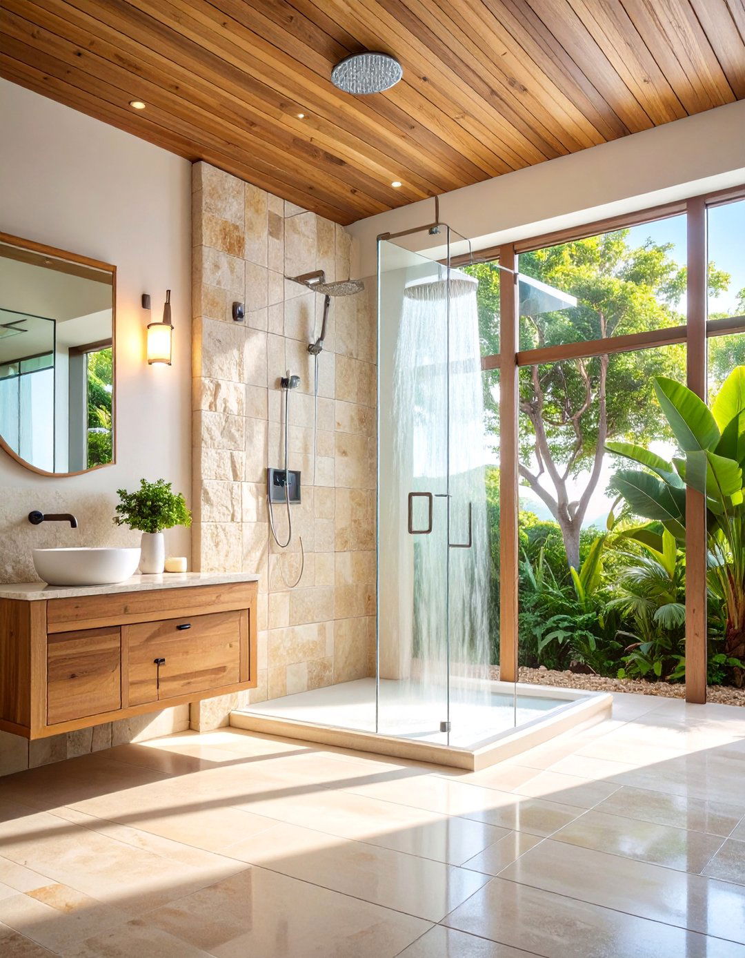 Coastal Sandstone Double Shower Niche - 25 Double Shower Ideas