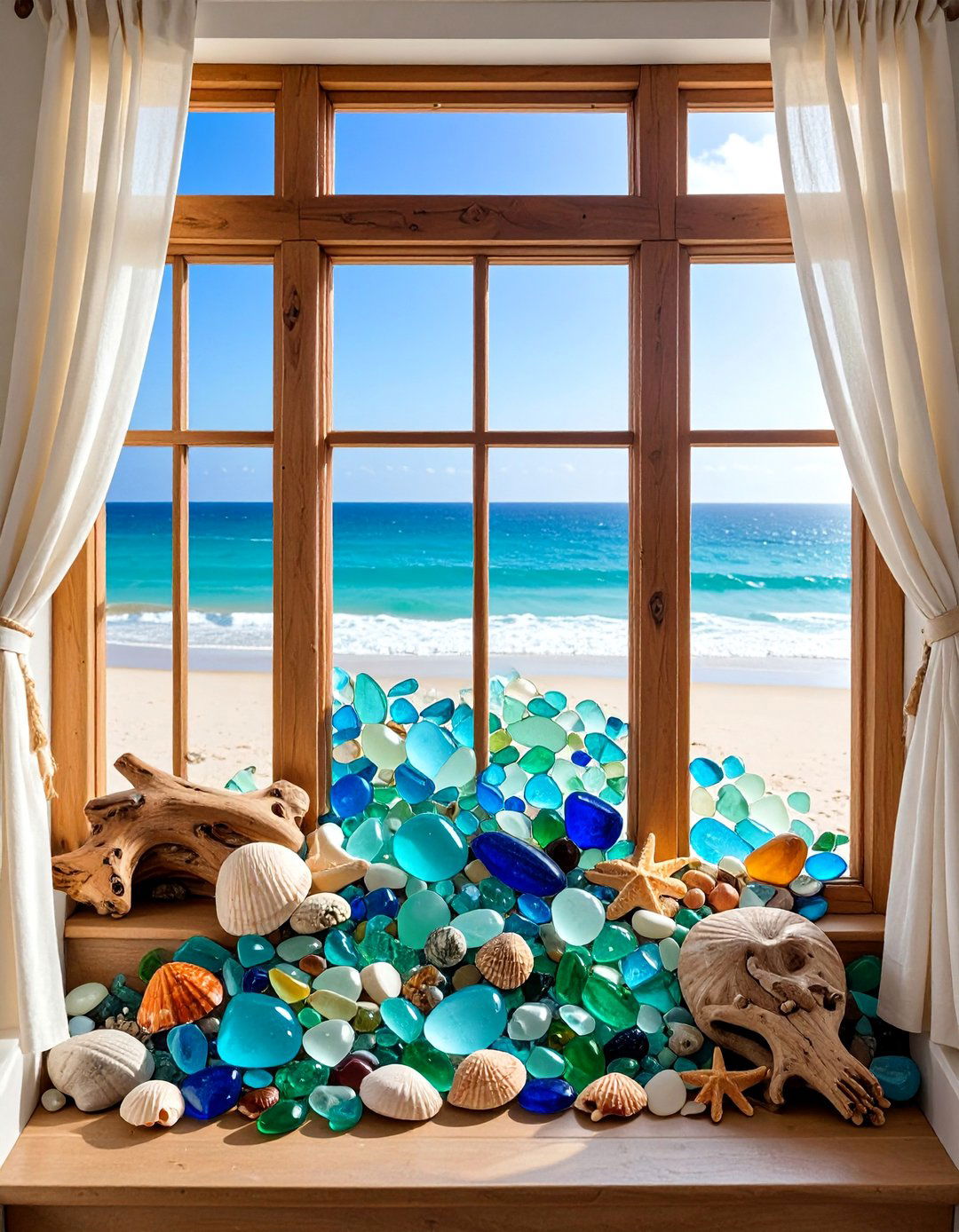 Coastal Sea Glass Window Film - 25 Window Film Designs