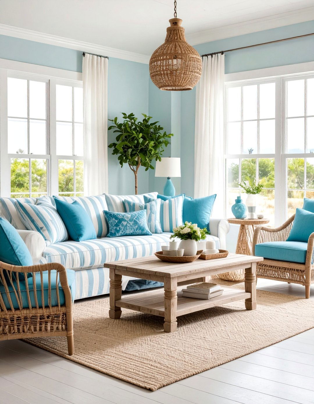 Coastal Shabby Living Room with Weathered Beach Elements - 25 Shabby-chic Style Living Room Ideas