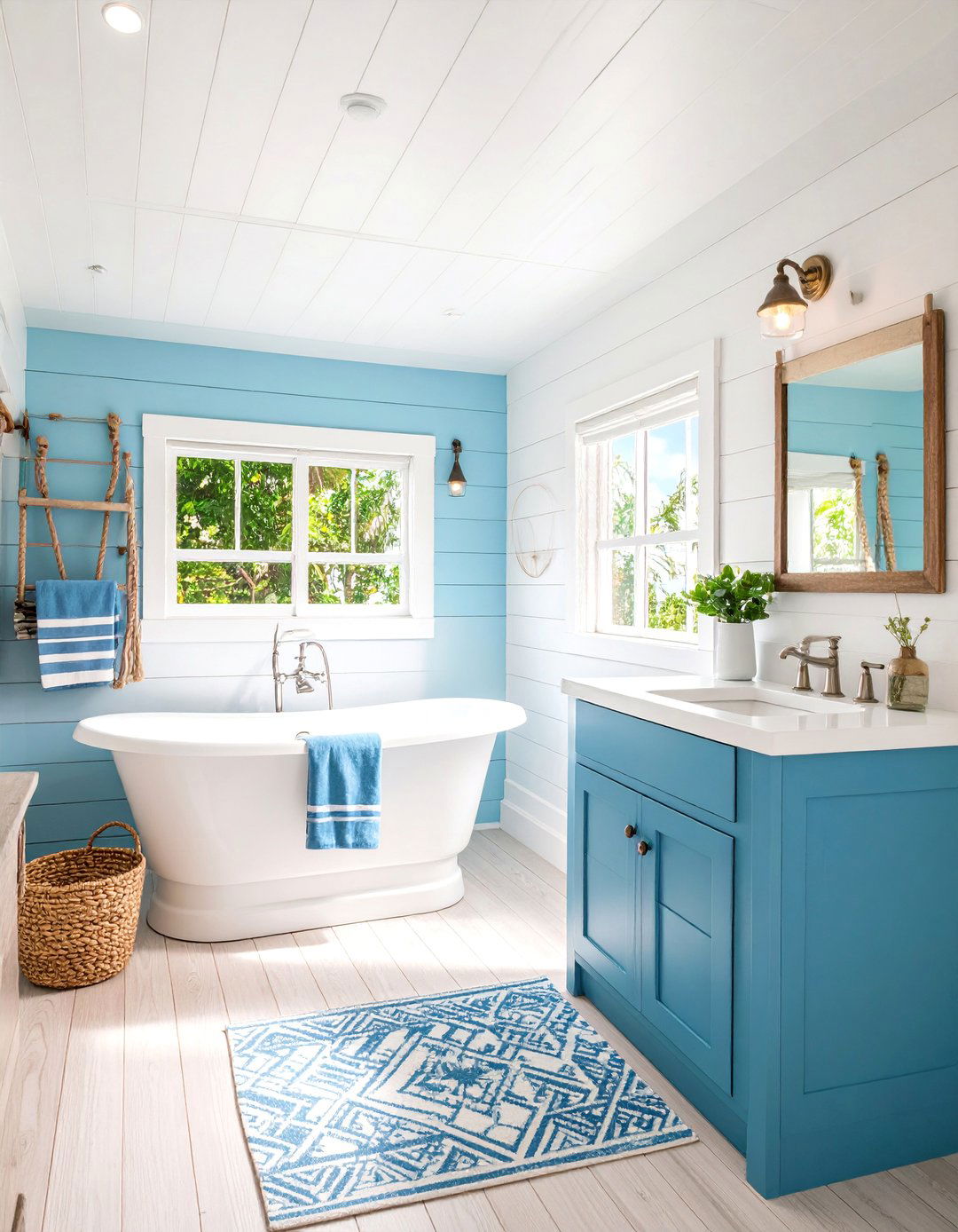Coastal Shiplap Style Textured Walls - 25 Rv Wallpaper Ideas