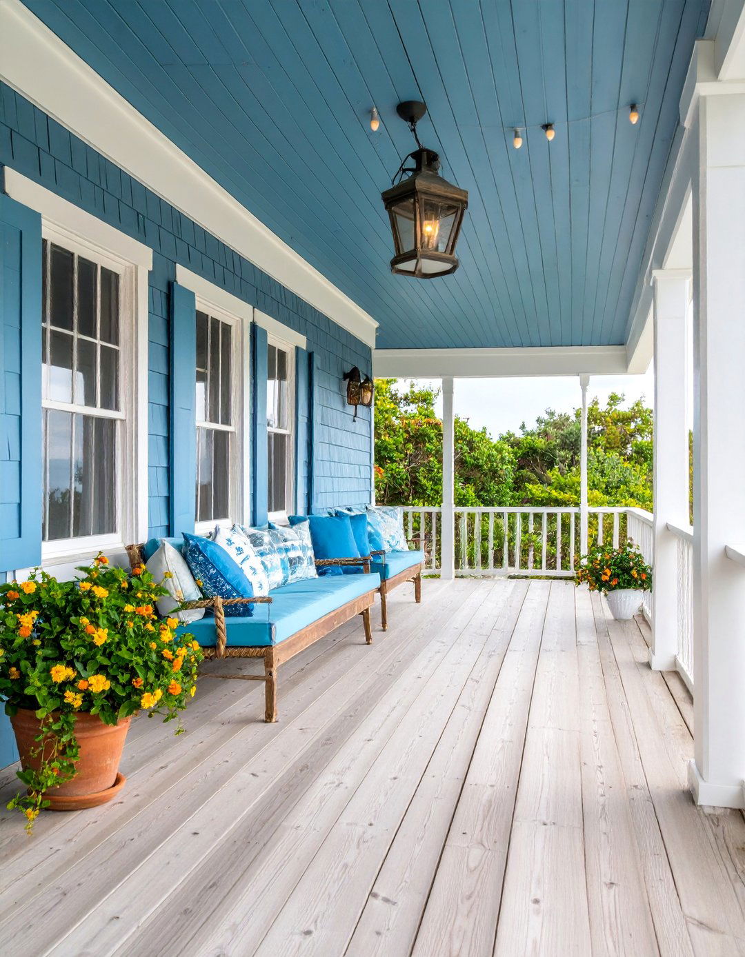 Coastal Style Porch with Weathered Materials - 25 Raised Ranch Front Porch Ideas