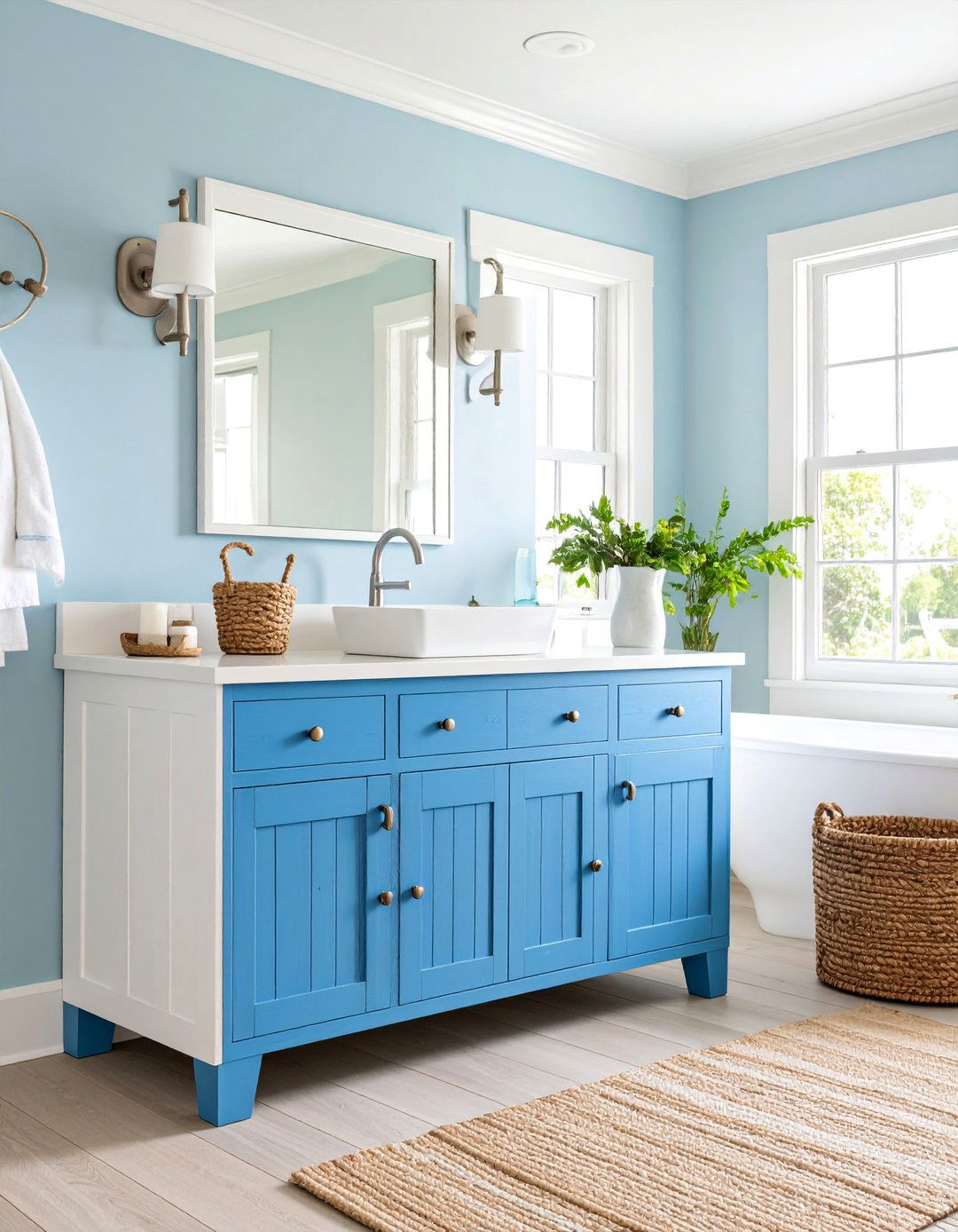 Coastal Style Weathered Wood Cabinet - 25 Bathroom Cabinet Ideas