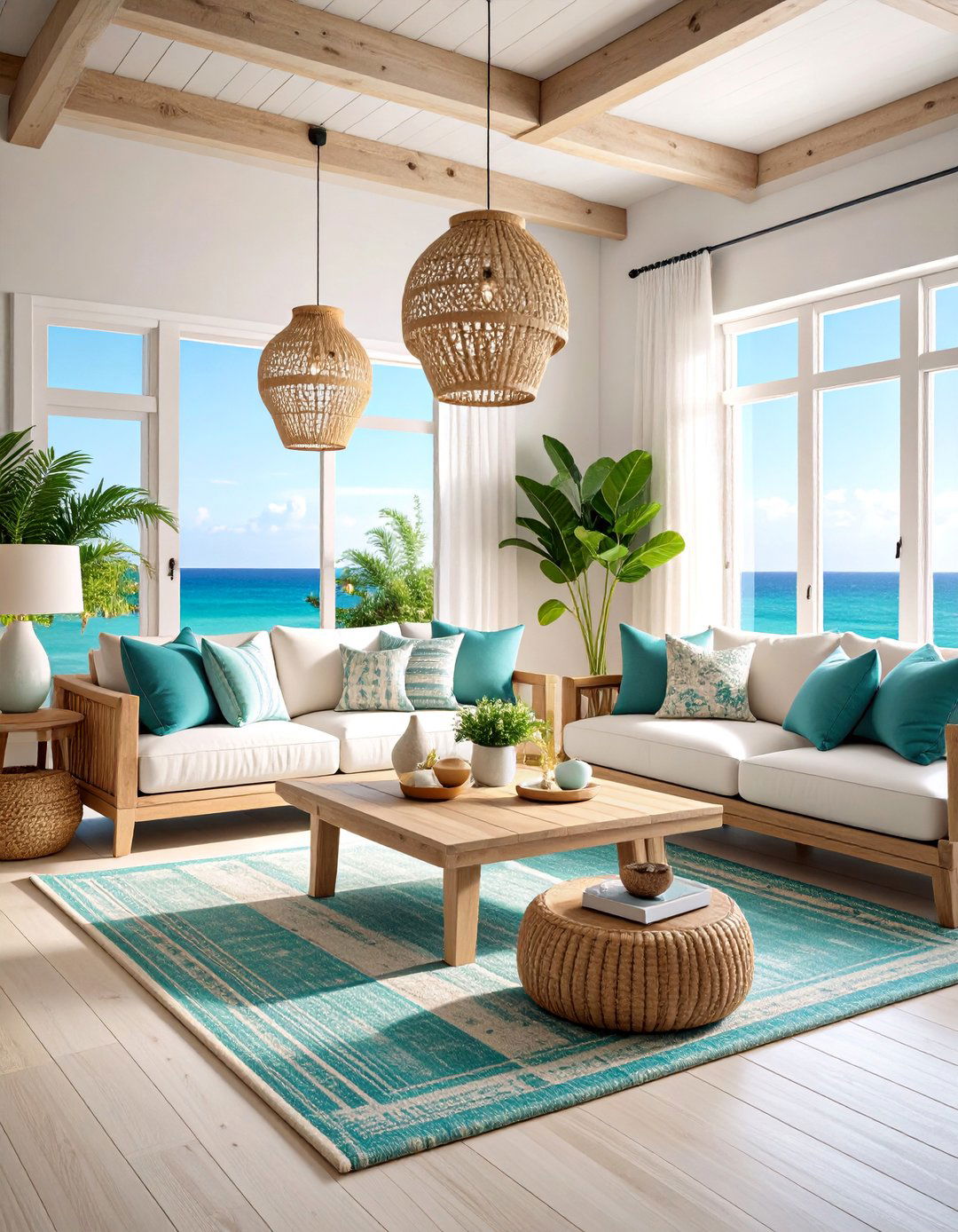 Coastal Symmetrical Living Room Design - 25 Symmetrical Living Room Ideas