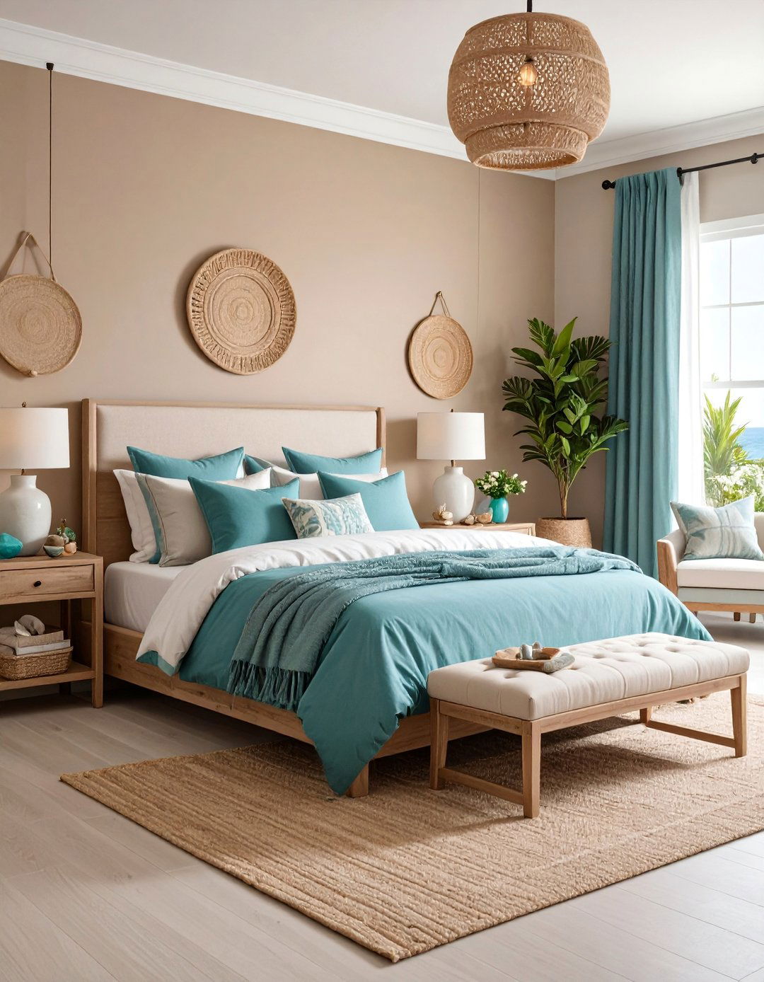 Coastal Taupe Bedroom with Ocean Inspired Elements - 25 Taupe Bedroom Ideas