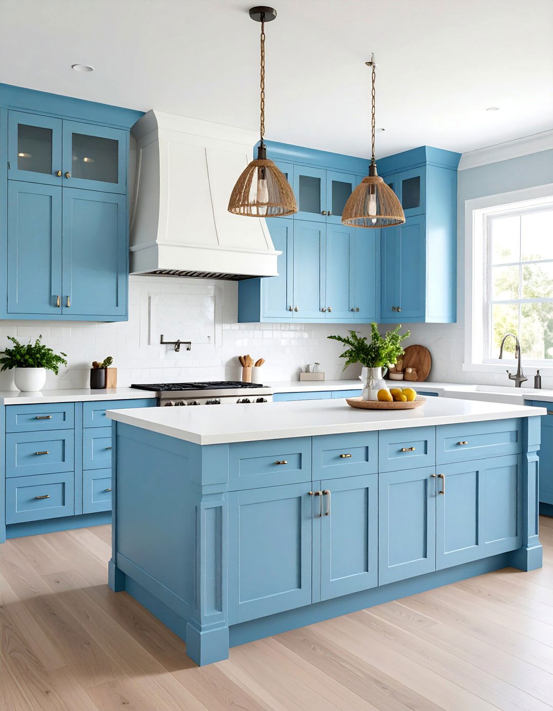 Coastal Transitional with Blue and White - 25 Transitional Kitchen Ideas