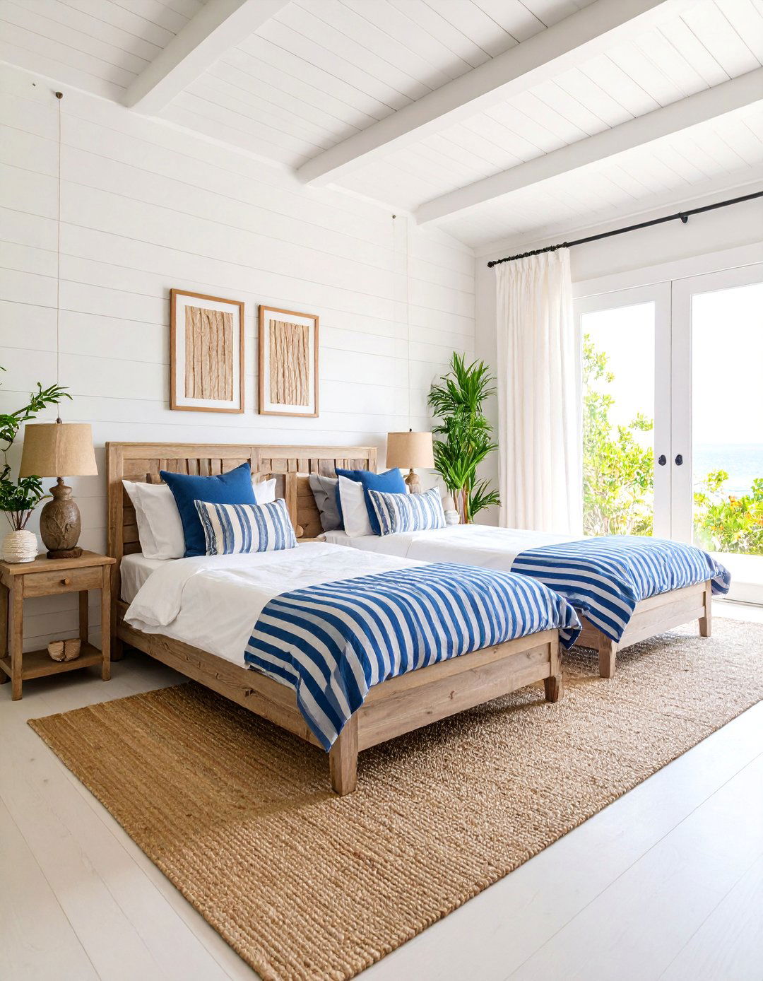 Coastal Twin Bedroom with Nautical Elements - 25 Twin Bedroom Ideas