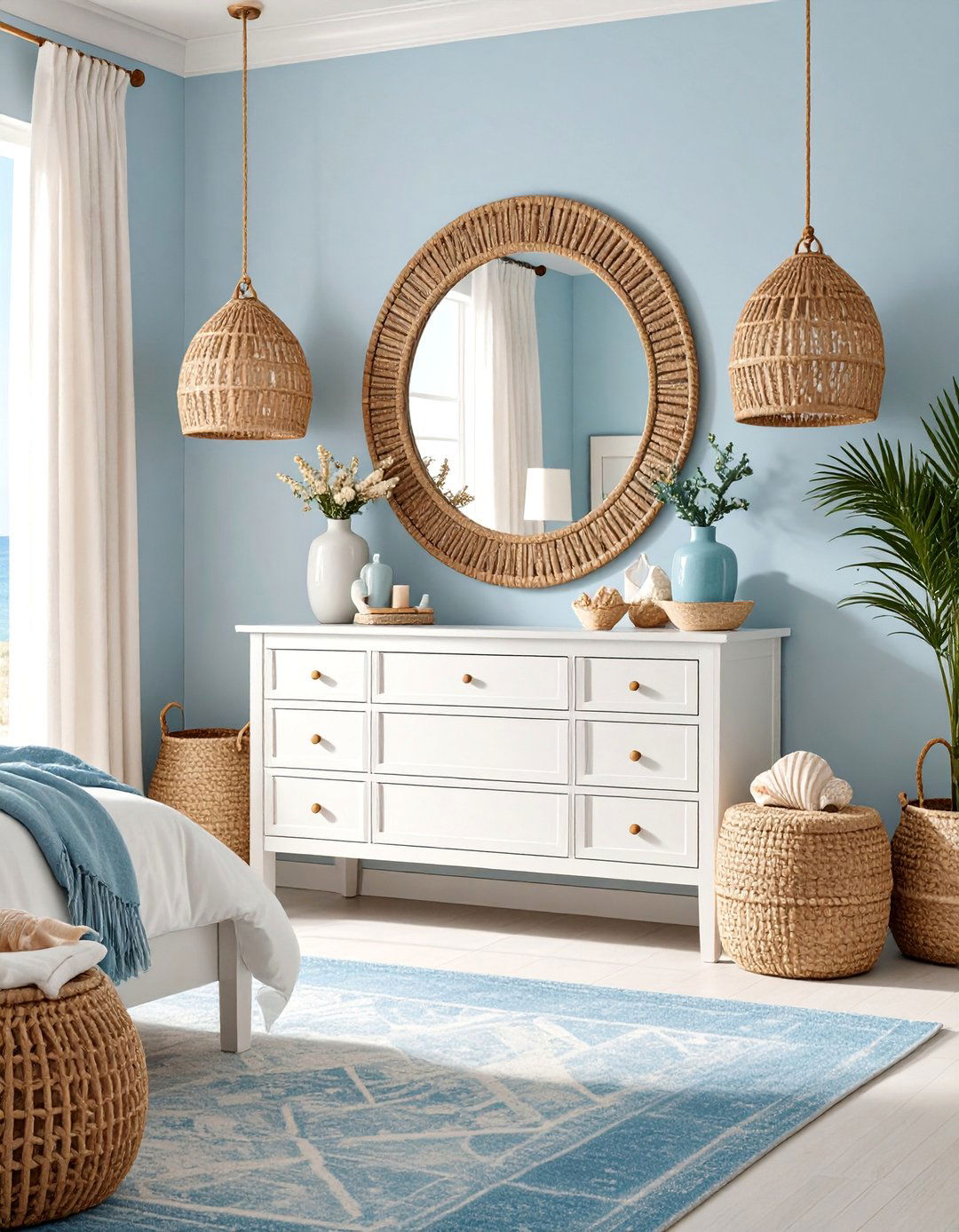 Coastal Vanity with Ocean Inspired Elements - 25 Vanity Room Ideas