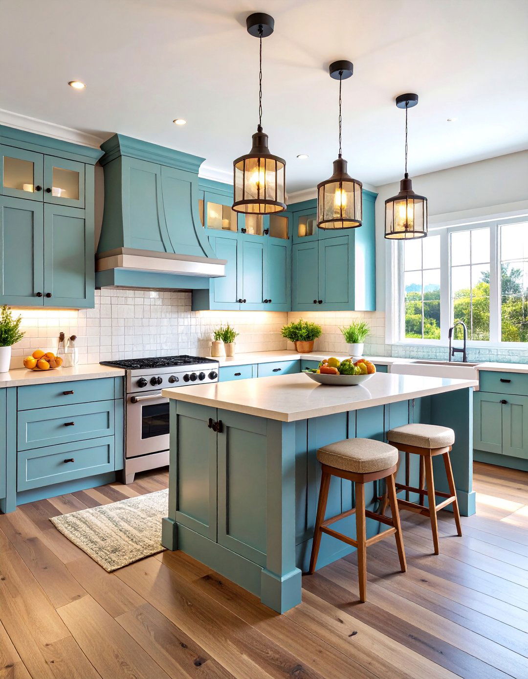 Coastal White Kitchen with Weather Resistant Black Appliances - 25 White Kitchen with Black Appliances Ideas