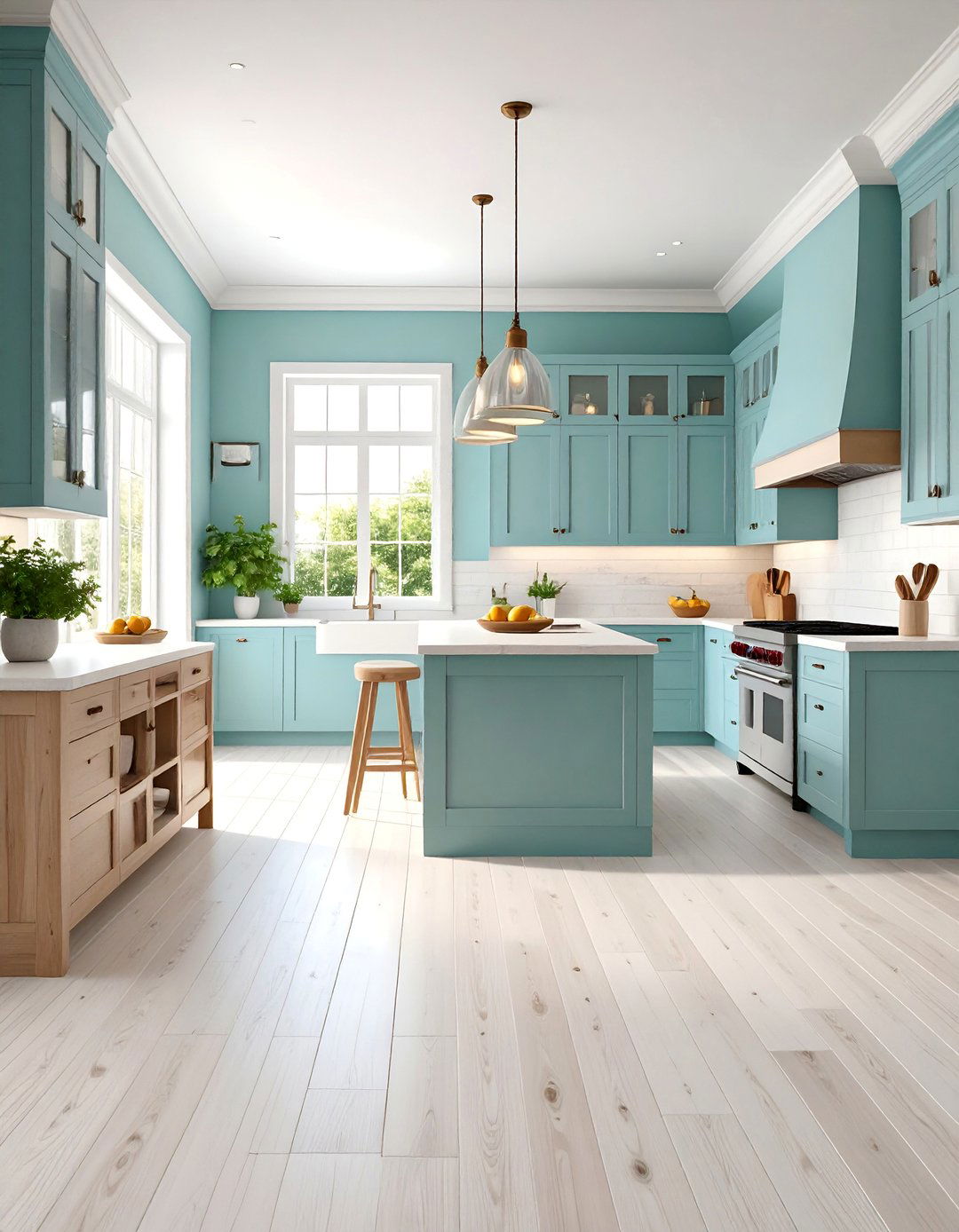 Coastal Whitewashed Vinyl Kitchen Planks - 25 Kitchen Floor Tile Ideas
