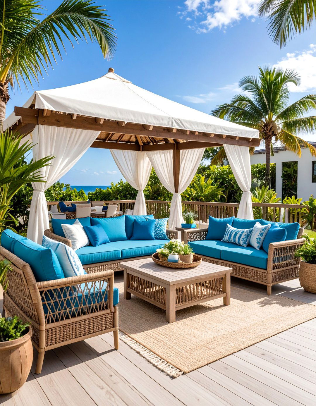 Coastal Wicker Patio Retreat - 25 Backyard Patio Ideas