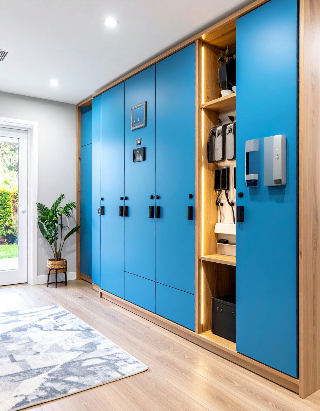 Coat Closet with Built In Charging Station - 25 Coat Closet Ideas