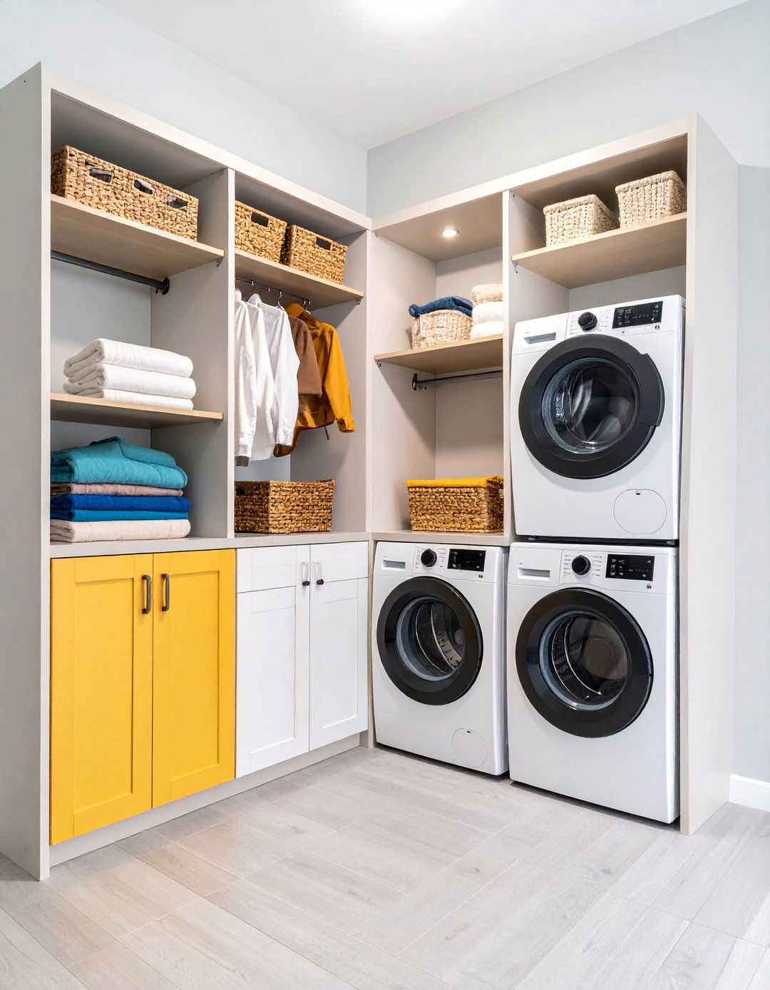 Coat Closet with Integrated Laundry Features - 25 Coat Closet Ideas