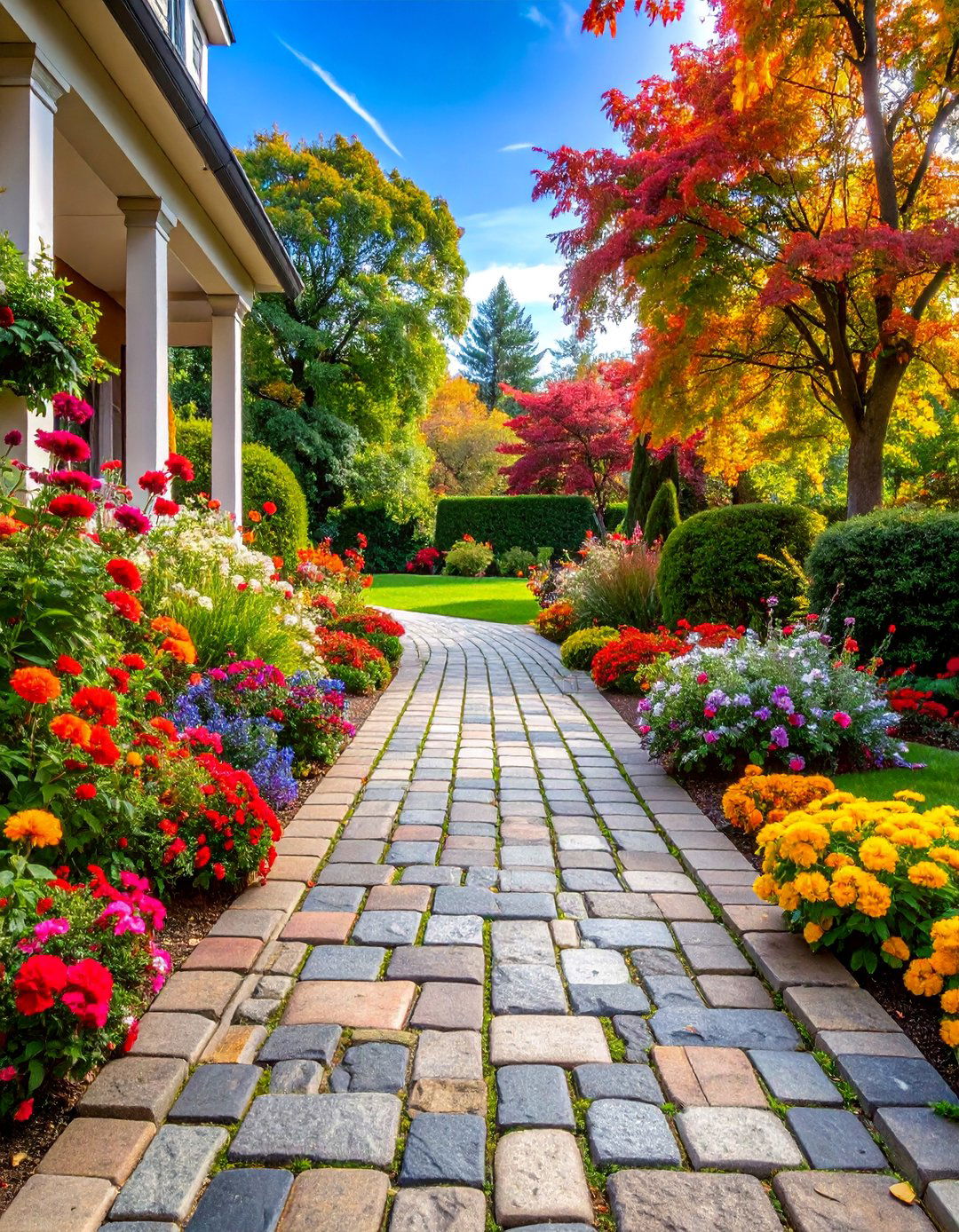 Cobblestone Style Granite Walkway - 25 Granite Walkway Ideas