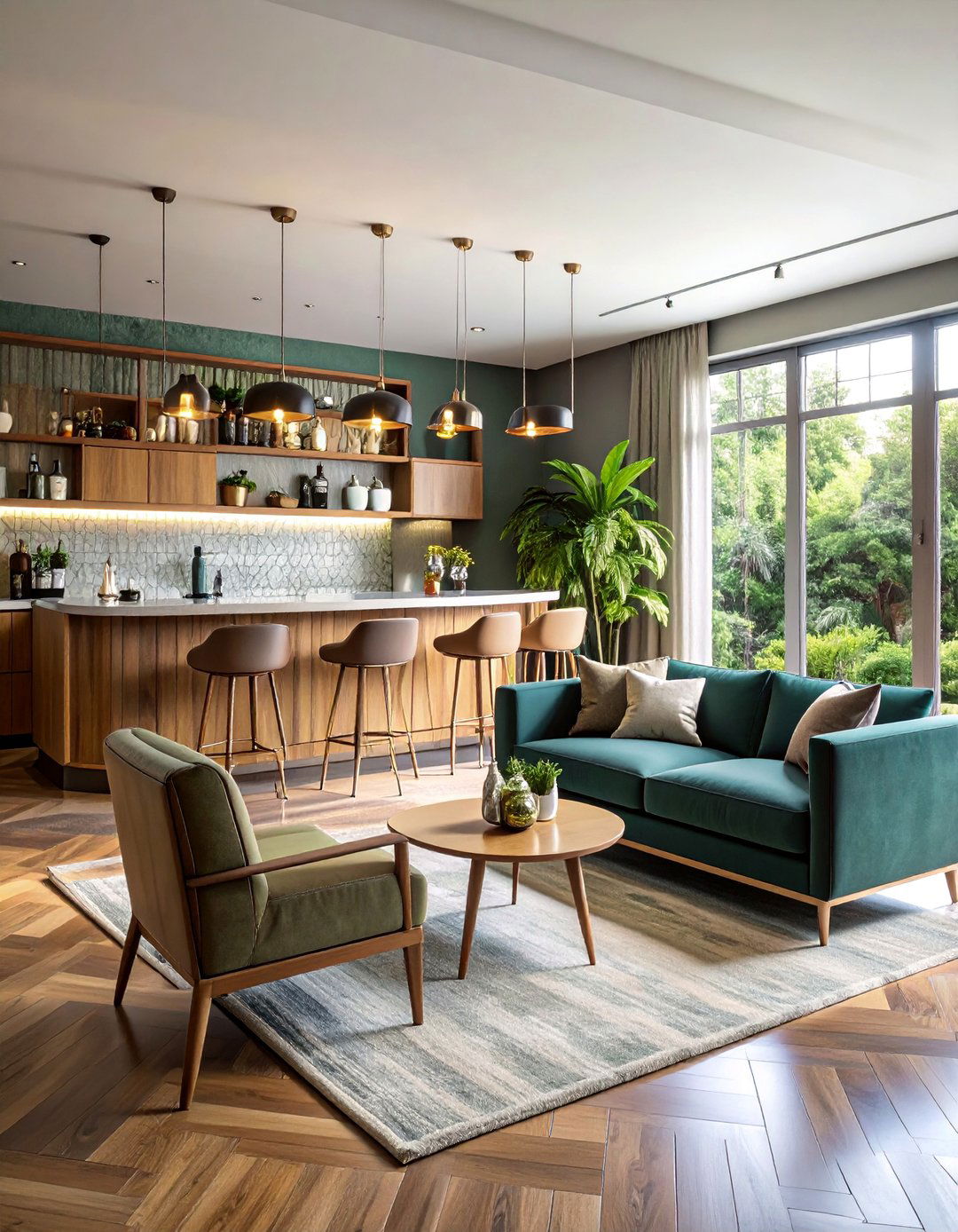 Cocktail Culture Home Bar Integration - 25 1950s Living Room Ideas